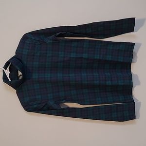 J. Crew Factory Plaid Long Sleeve Top - Blue and Green